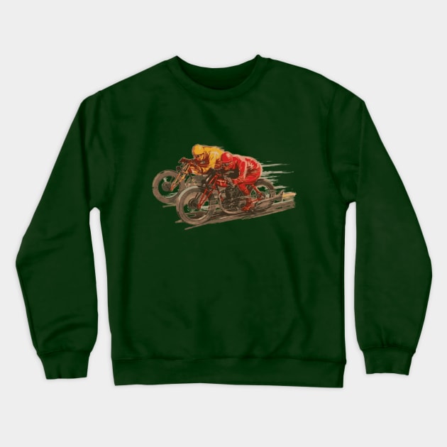 Vintage Motorcycle Racing Crewneck Sweatshirt by Midcenturydave